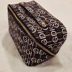 Dynamite Beige and Brown "GDI" Cosmetic/Toiletries Bag